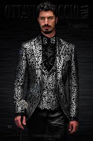 Black And Silver Formal Dresses Dress For Groom With Black Silver Tone Brocade Jacket Blazer Outfits Men Wedding Suits Men Black Wedding Outfit Men