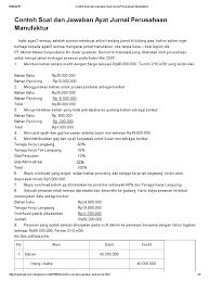 Check spelling or type a new query. Contoh Soal Dan Jawaban Ayat Jurnal Perusahaan Manufaktur Economics Accounting And Tax Ecotax