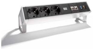 Desk 2 is a power strip that can be equipped with various communication modules. Bachmann Desk 2 Tischsteckdose 3 Fach Farbe Inox Buy