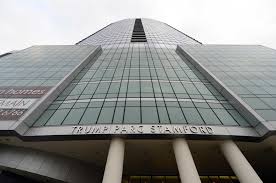 Construction stopped in 2011 but resumed in early 2017. Trump Parc Shuffles Board Owners Possibly Setting Up Name Vote