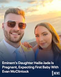 Eminem's daughter Hailie Jade is pregnant with her and her husband Evan  McClintock's first baby—and she announced it in the “Lose Yourself”  rapper's new music video.