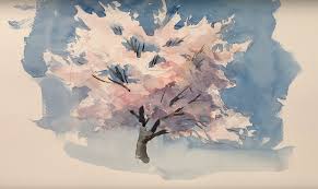 Learn the steps of painting 3 different flowers, leaves. Easy Watercolor Techniques Painting Japanese Flowers Within 5 Minutes