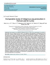 pdf comparative study of indigenous pig production in