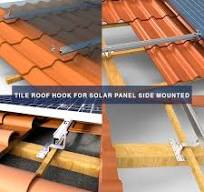 Tile roof hooks & brackets for solar panel side mounted
