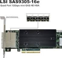 LSI Logic Controller Card 05-25704-00 9305-16e 16-Port External SAS 12Gb/s  PCI-Express 3.0 Host Bus Adapter Single