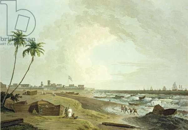 Image of Port of Cheringhee, Calcutta, plate 32 from 'Oriental Scenery: Twenty by Daniell, Thomas (1749-1840) (after)