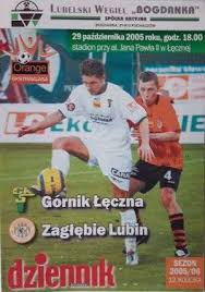 Festiwal pięknych goli w lubinie. Programme Gornik Leczna Zaglebie Lubin Idea Ekstraklasa 29 10 2005 Football Programmes Domestic Matches