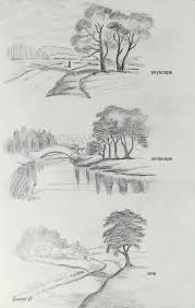 Skyscape Landscape Lane In Pencil Landscape Pencil Drawings Scenery Drawing Pencil Landscape Drawings