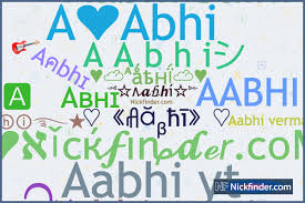 Nicknames for Aabhi: ❥🅰ㅤAʙʜɪㅤ, ·B·O·S·S·, Aabhi Saini, A❤Abhi, Ꭺ ᭄ⓐⓑⓗⓘ࿐☆