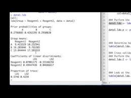 This Video Tutorial Shows You How To Use The Lad Function In R To Perform A Linear Discriminant Analysis It Also Shows How T Analysis Videos Tutorial Tutorial
