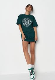 What is t shirt graphic design? Green Mg New Season Graphic T Shirt Dress Missguided