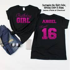 Sweet 16 Birthday Squad T Shirts Sweet 16 Birthday Girl Script Shirt Personalize The Name And Etsy Birthday Girl T Shirt Sweet 16 Shirts Birthday Shirts
