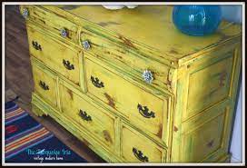 Free shipping on most items. The Turquoise Iris Vintage Modern Home Vintage Yellow Dresser Distressed Accented With Teal Yellow Furniture Rustic Dresser Shabby Chic Bedroom Furniture