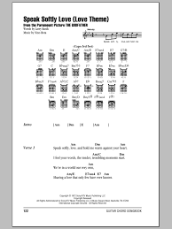 E7 am am7+ f#m f#m7 dm i hear your words, the tender, trembling moments start. Speak Softly Love Love Theme Sheet Music Andy Williams Guitar Chords Lyrics