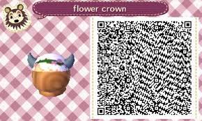 White Hair With Horns Flower Crown Hat Acnl Qr Clothes Animal Crossing Qr Animal Crossing Hair Animal Crossing