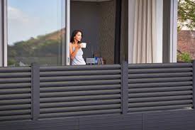 Gelander Plissee Blickdicht In Anthrazit Balkon Balkon Ideen Aluminium Zaun