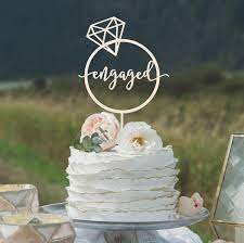 Engaged Cake Topper Engagement Cake Topper Engagement Party Etsy In 2021 Engagement Party Cake Engagement Cake Toppers Engagement Party Diy