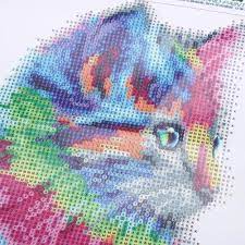 Diy Diamond Painting Cross Stitch Kit Rainbow Kitten Craftar Cat Cross Stitch Cross Stitch Embroidery Cross Stitch
