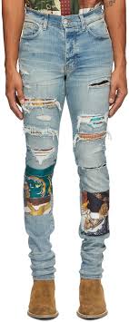 This came through at amiri today, as the combined men's and women's collections exuded perceptible finesse and focus. Amiri Indigo Art Scarves Patch Jeans Ssense