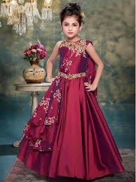 Art Silk Readymade Gown For Kids Wedding Dresses For Kids Gowns For Girls Dresses Kids Girl