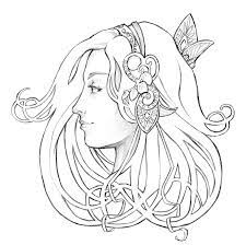 Printable adult woman art nouveau style coloring page. Isimsiz Art Nouveau Illustration Art Nouveau Design Drawings Pinterest