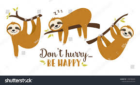 Set Of Cute Cartoon Sloth Vector Graphic Design Adorable Hand Drawn Baby Sloth Characters Hanging On The Tre Cute Cartoon Minimalist Business Cards Baby Sloth