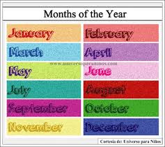 Los nombres se parecen al español, ya que escuche la palabra y lea la pronunciación de los meses en ingles. Meses Del Ano En Ingles Para Ninos De Primaria