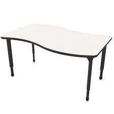 Apex Series Desk W Dry Erase Top 24 X 60 Wave Dry Erase Classroom Tables Adjustable Legs