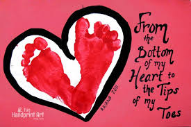From The Bottom Of My Heart To The Tips Of My Toes Card Fun Handprint Art