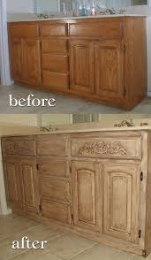 But, if nothing happens, you can refinish wood cabinets using polyshades. Project Transforming Builder Grade Cabinets To Old World Ascp Old White With Dark Walnut Glaze Painting Bathroom Annie Sloan Chalk Paint Old White Painting Bathroom Cabinets