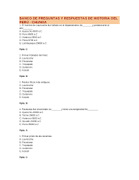 5 4 3 2 1 b) me resulta sencillo centrar mi atención en un tema durante largos periodos de tiempo. Banco De Preguntas Y Respuestas De Historia Del Peru Docsity