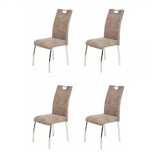 Der stuhl ist bezogen mit strapazierfähiger microfaser in mehreren farben und hat eine tolle optik. Mobel Wohnen 4er Set Esszimmerstuhl Kuchenstuhl Stuhl Vierfuss Microfaser Braun Vintage Mobel