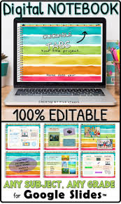 Distance Learning Digital Notebook Any Subject Tabs For Google Drive Stripes In 2020 Distance Learning Digital Notebooks Google Drive Digital Notebooks