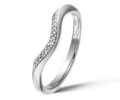 9ct white gold diamond wishbone eternity ring size p