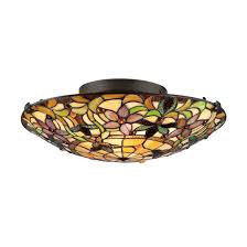 Beautiful vintage bronze finish and art tiffany colorful glass and semi gloss finished shade, upscale great addition to your home or hotel ceiling lights. Kami Tiffany Ceiling Lamp