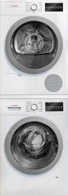 Small double stack washer and dryer. Bosch Bowadreuc3 Stacked Washer Dryer Set With Front Load Washer And Electric Dryer In White
