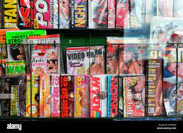 Variety of pornographic magazines in a kiosk, Poland Stock Photo - Alamy