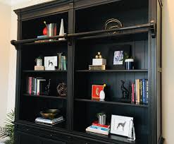 Bookshelf Styling Mixing New With Old Bookshelf Styling Black Bookshelf Black Bookcase