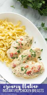 These Creamy Italian Instant Pot Chicken Breasts Are So Moist And Flavourful They C Instant Pot Recipes Chicken Instant Pot Chicken Instant Pot Dinner Recipes