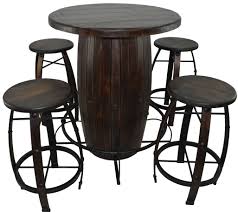 Stainless steel bar height dining table with attached seats. Breakwater Bay Barboza 4 Person Bar Height Pine Solid Wood Dining Set Wayfair