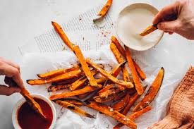 Recipe submitted by sparkpeople user 4christ777. Oil Free Sweet Potato Fries With Cashew Sour Cream Dip Nutriciously