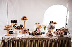 On a rustic table, skip the cloth and. 9 Wedding Dessert Table Ideas To Sweeten Your Reception Decor Junebug Weddings