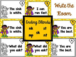 Teach Those Tricky Ending Blends Nk Mp St Sk And Nt With This Write The Room Activity Blends Activities Writing Phonics