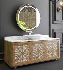 Casa Padrino Set Da Bagno Di Lusso Naturale Bianco 1 Armadio Del Lavandino Con 3 Porte E 1 Lavabo E 1 Specchio Da Parete Arredo Bagno Qualita Di Lusso Casa Padrino De