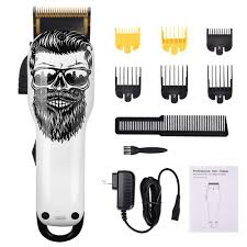 Go over the uneven areas with a guard to get a perfect trim. Amazon Com Hair Clippers For Men Professional Cordless Mens Beard Trimmer Barbers Rechargeable Hair Cutting Grooming Kit Set For Adults Kids Beauty