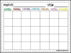 Calender Months Cute Free Blank Printable Calendar For Kids Or Adults Love T Monthly Calendar Printable Free Printable Calendar Templates Calendar Journal