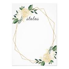 Modern Geometric Frame Nature Green Floral Wedding Invitation Zazzle Com Floral Wedding Invitations Geometric Wedding Invitation Watercolor Floral Wedding Invitations