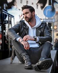 Feeling The Look Biker Today Have A Good Day Everyone Leather Jeans Men Leather Jacket Leather Jacket Men