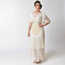 Fringe Flapper Wedding Dress 1920s Style Wedding Gown Art Deco Wedding Dress Deco Wedding Dress 1920s Wedding Dress