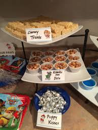 Paw patrol birthday pack, paw patrol decorations party decor. Paw Patrol Chewy Treats Rice Krispy Bars Kibbles Bits Reese S Cereal Puppy Ki Paw Patrol Birthday Party Dog Themed Birthday Party Birthday Party Food